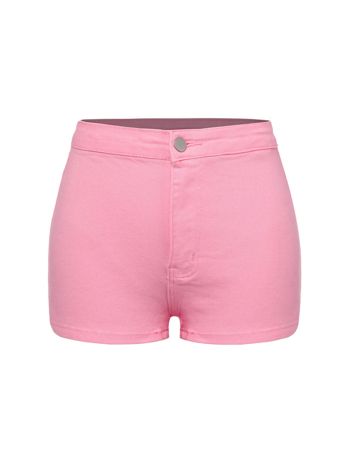She finds her 1960s story in this 1960s Solid Colored Denim Shorts