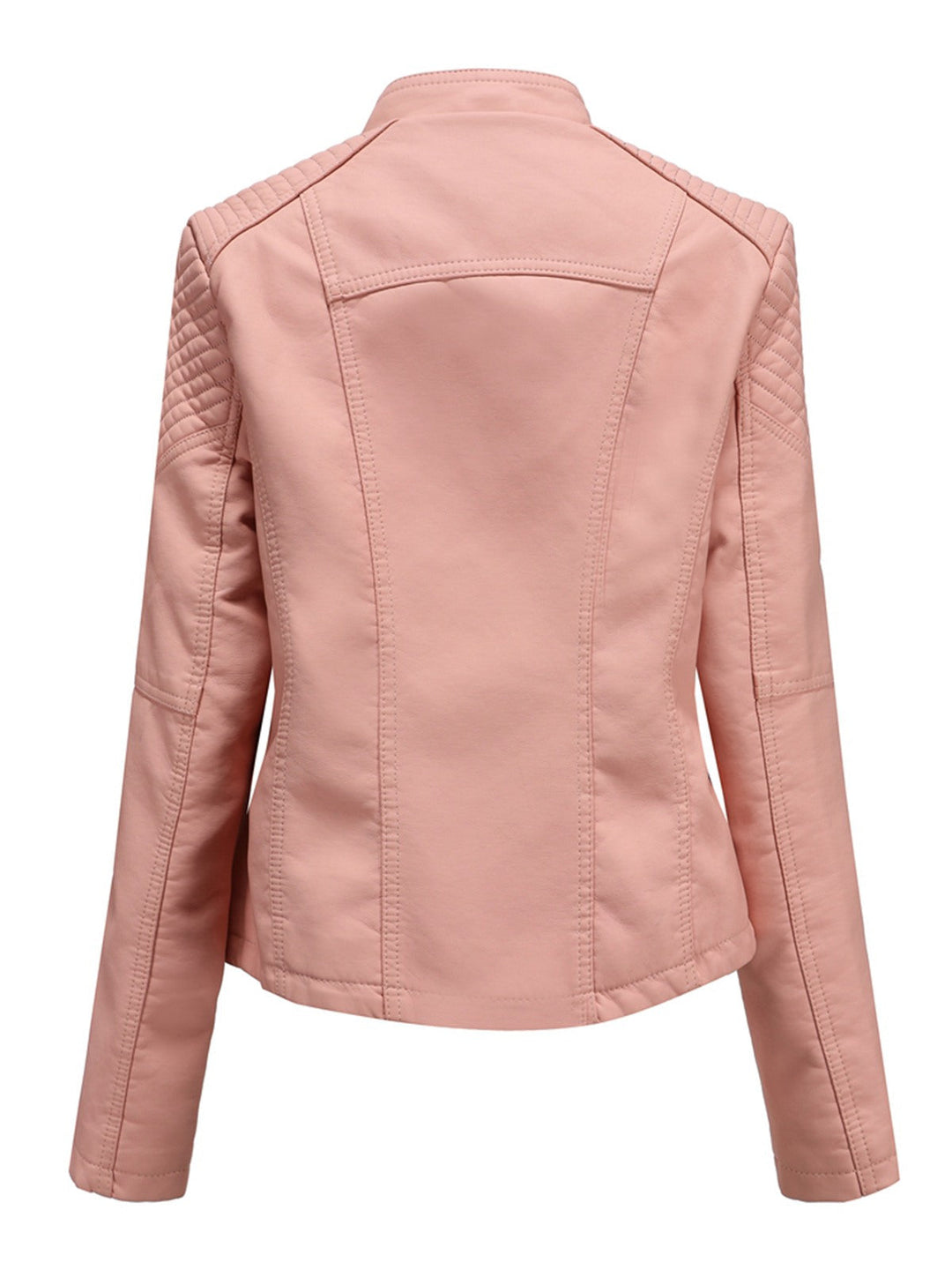 1960s Solid Faux Leather Motorcycle Jacket — 1960s sophistication that wraps her in quiet power