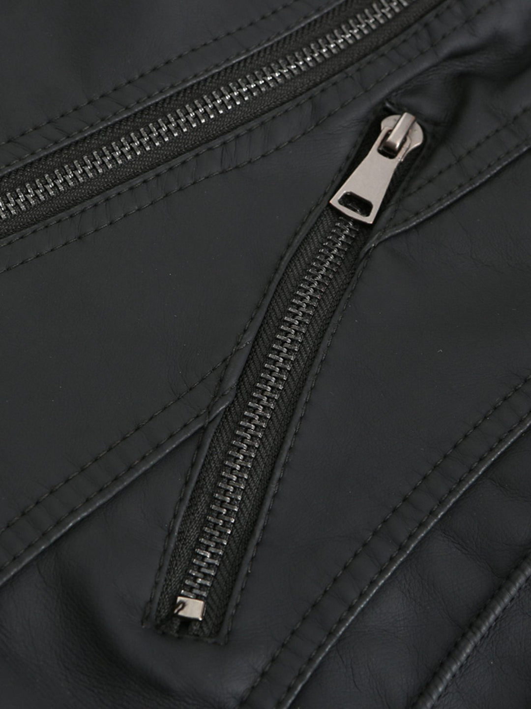 She throws on this 1960s Solid Faux Leather Motorcycle Jacket and the city feels like 1960s Paris