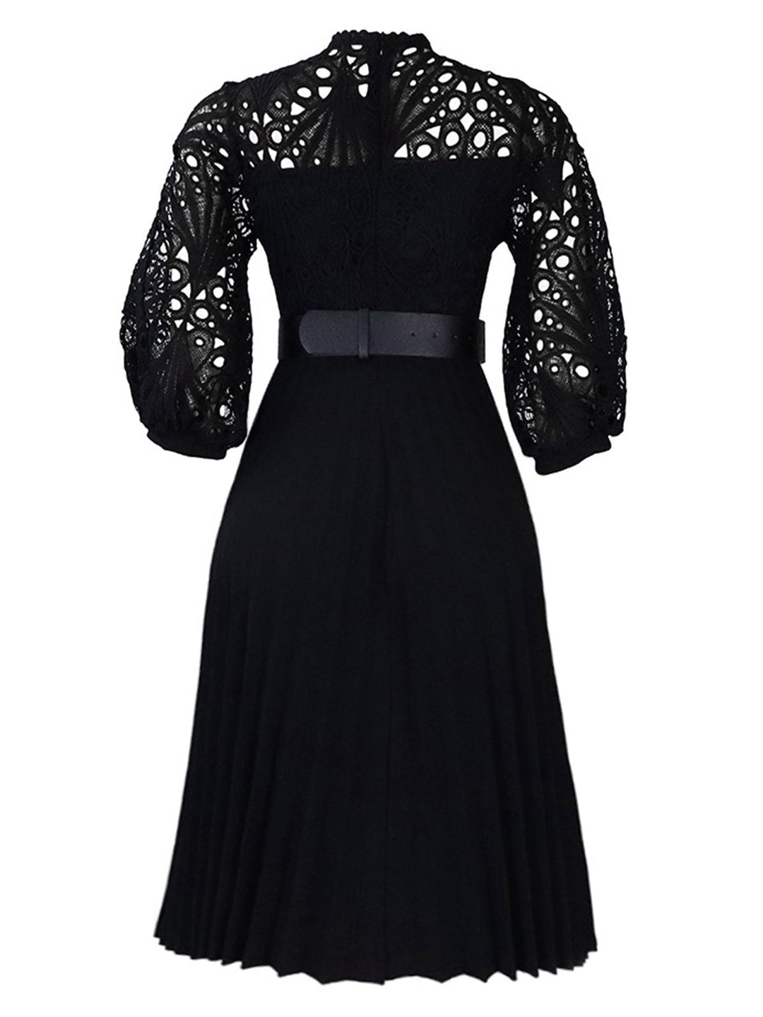 This 1960s Solid Lace Crochet Pleated Belted Dress wraps her in 1960s elegance, one twirl at a time