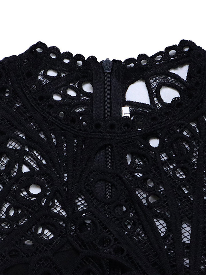 1960s Solid Lace Crochet Pleated Belted Dress — the kind of 1960s dress that makes strangers smile