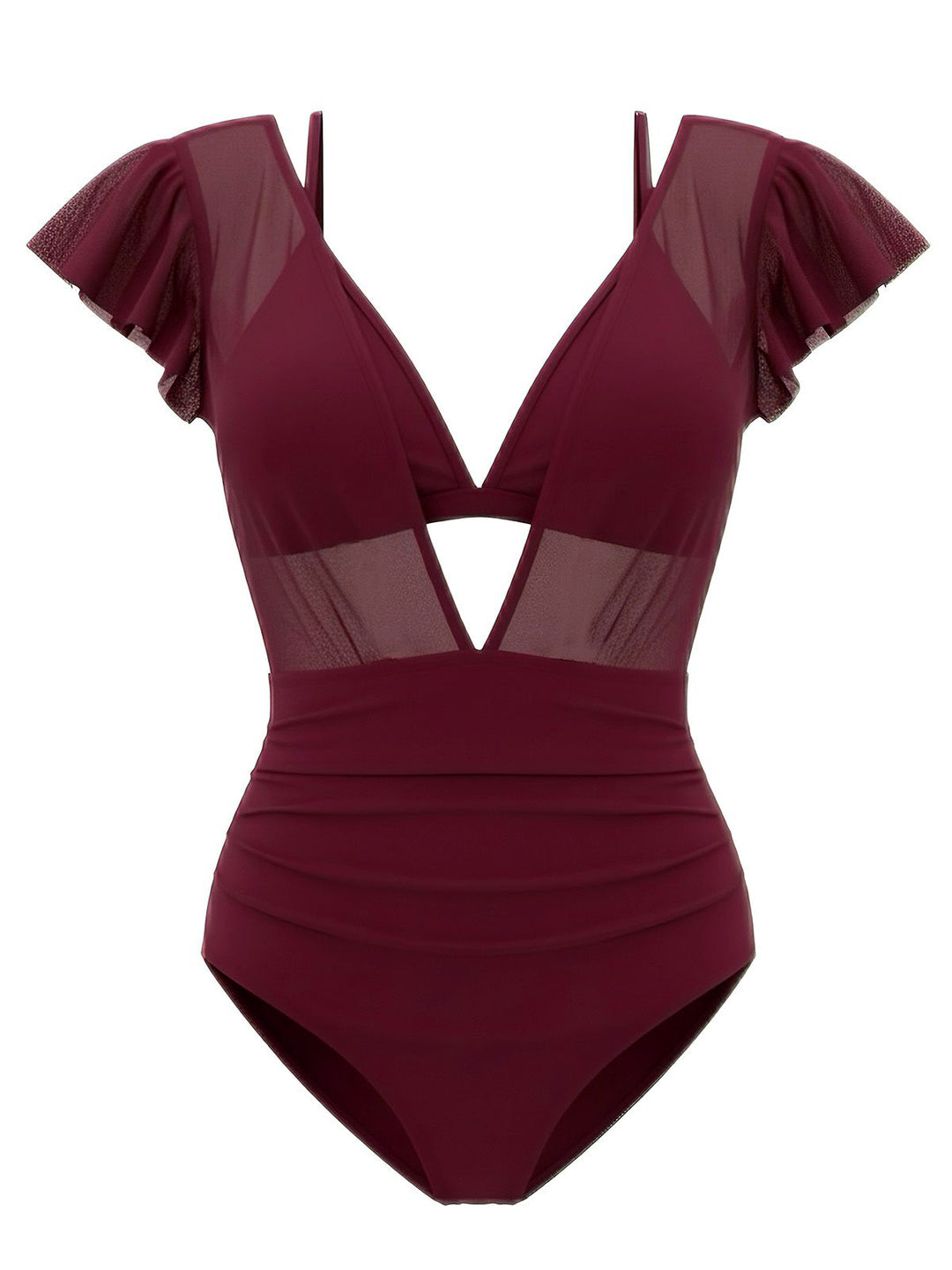 1960s Solid Mesh Plunge Bikini Set &amp; Cover-Up - vintage fashion, retro style