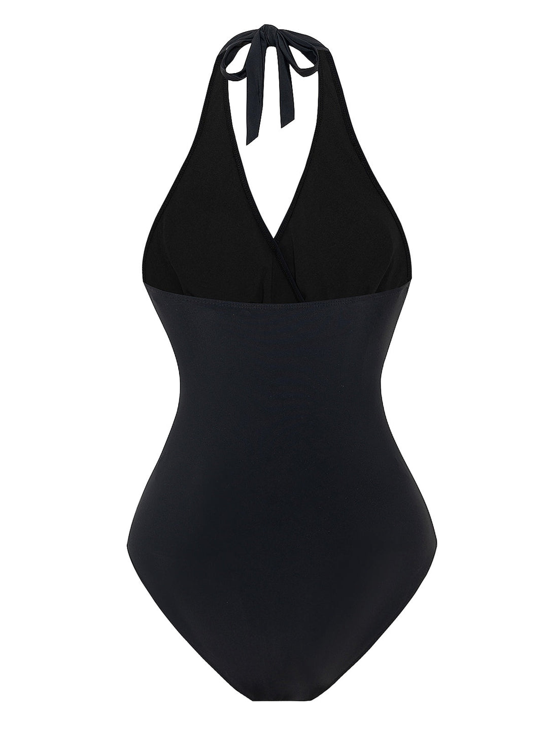 1960s Solid Ring Belt Halter Swimsuit: 1960s Riviera elegance, reimagined for her