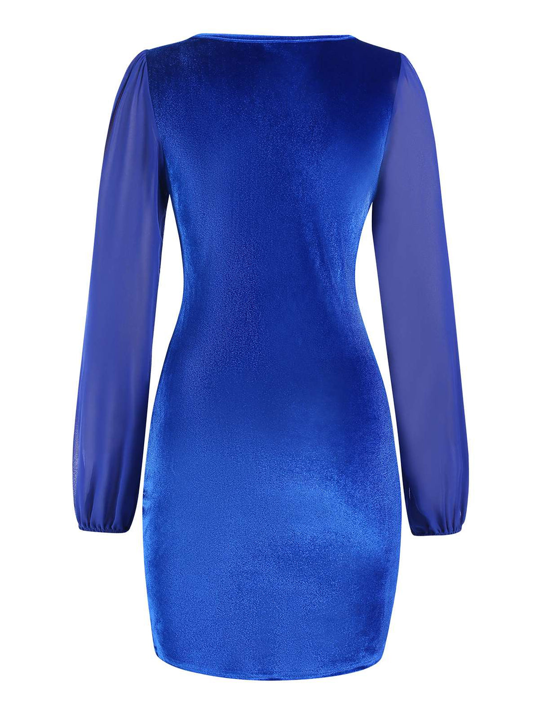 1960s Solid Sheer Sleeves V-Neck Velvet Dress, vintage dress, retro fashion - perfect for women who love vintage and retro fashion