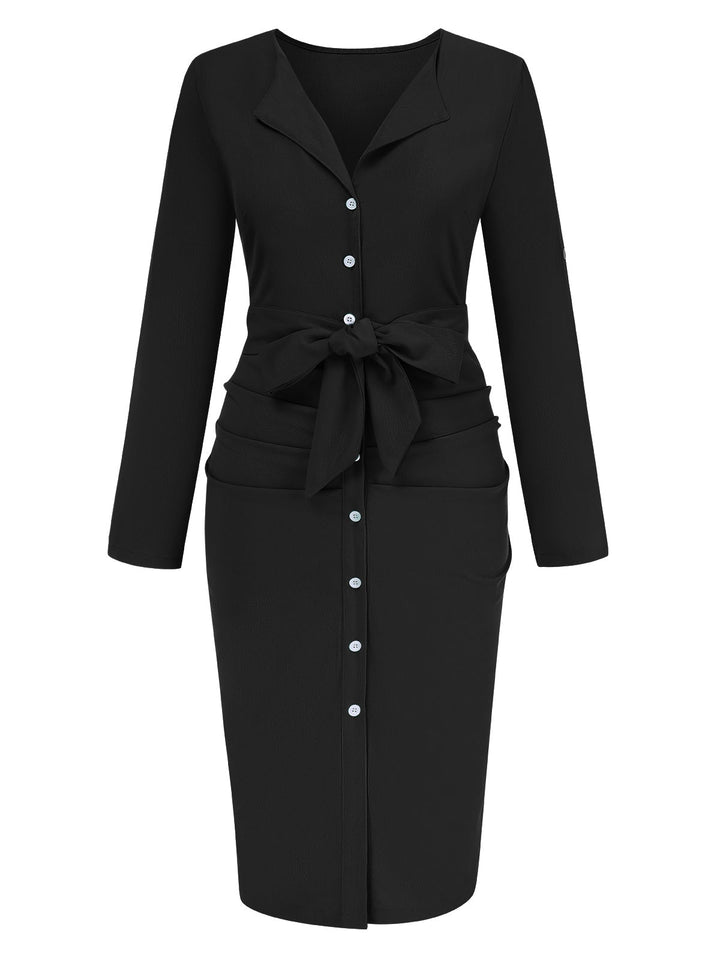 1960s Solid VNeck Pleated Button | 1960s | vintage dress, retro fashion