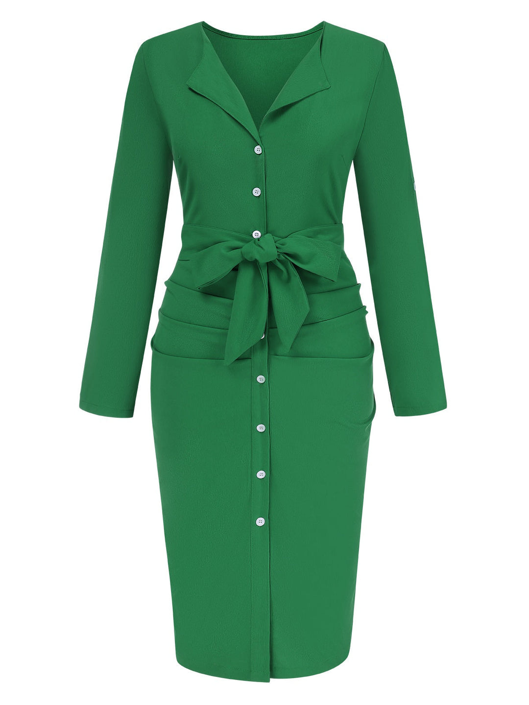 1960s Solid VNeck Pleated Button | 1960s | vintage dress, retro fashion