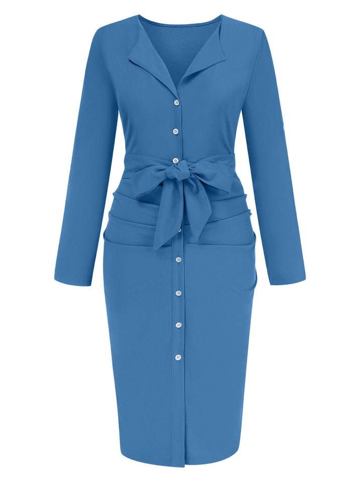 1960s Solid VNeck Pleated Button | 1960s | vintage dress, retro fashion