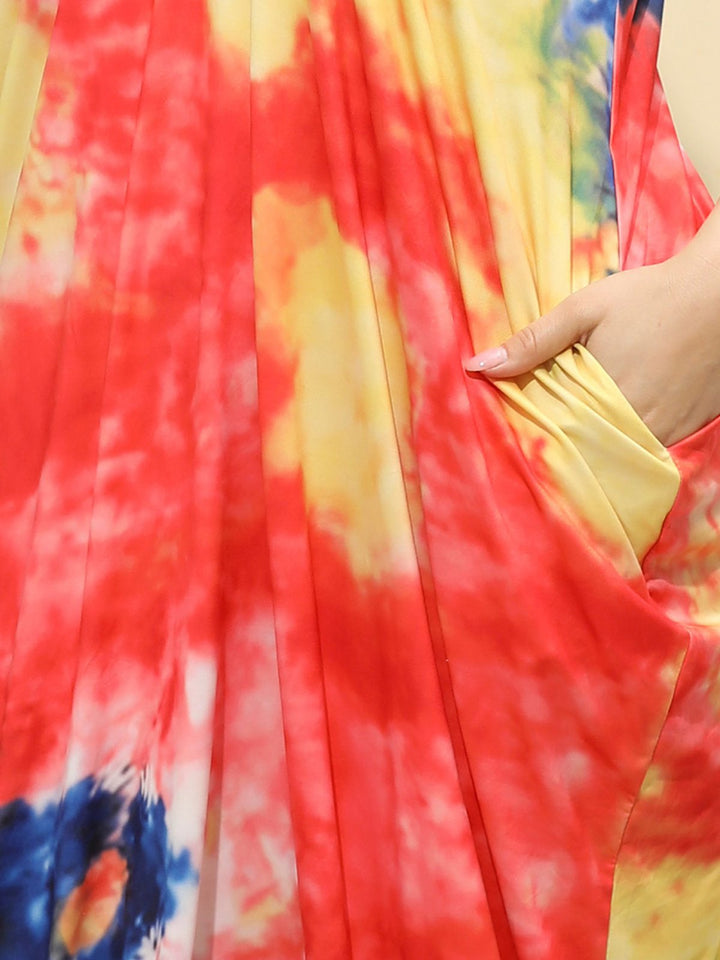 She slips into this 1960s Spaghetti Strap Floral Tulip Dress and suddenly it&