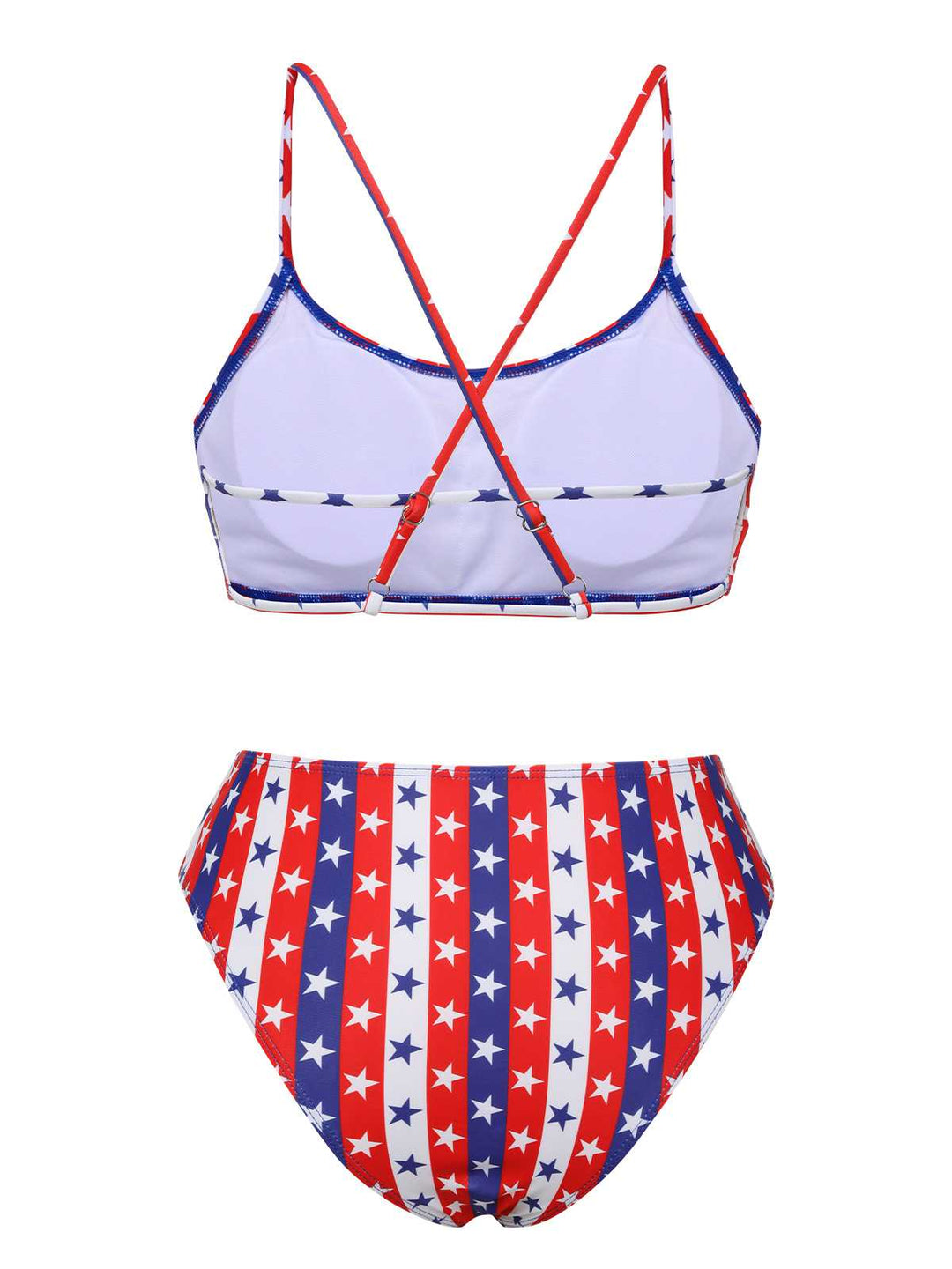 This 1960s Spaghetti Strap Independence Day Swimsuit carries 1960s vacation dreams in every stitch