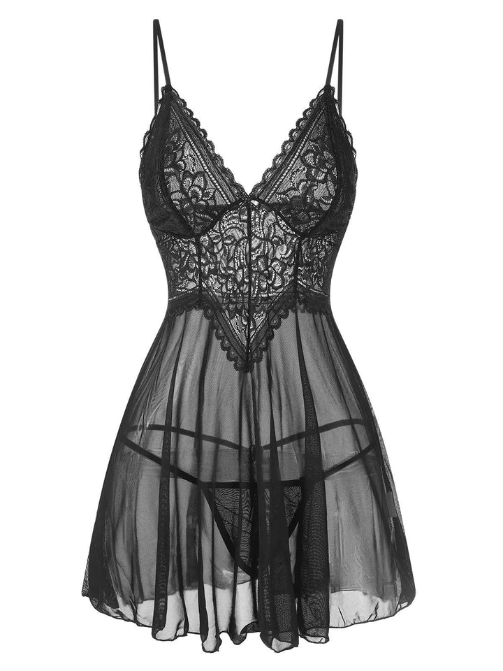 Spaghetti Straps Lace Sheer | | vintage dress, retro fashion