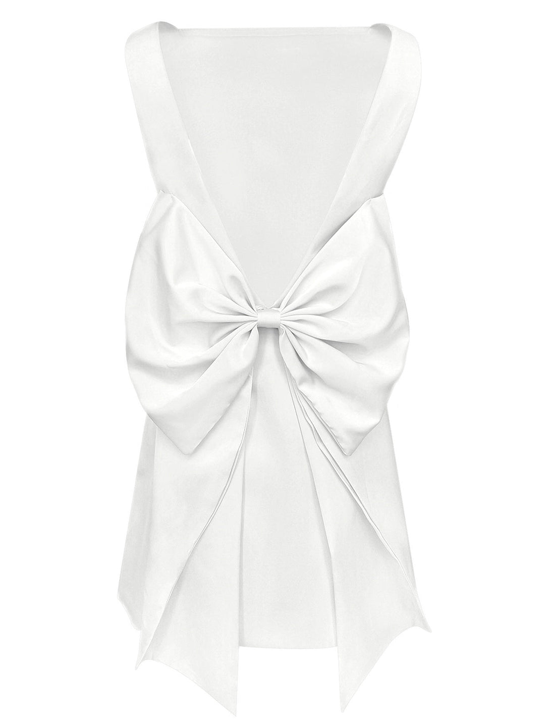 1960s Square Neck Back Bow Satin Dress — the kind of 1960s dress that makes strangers smile