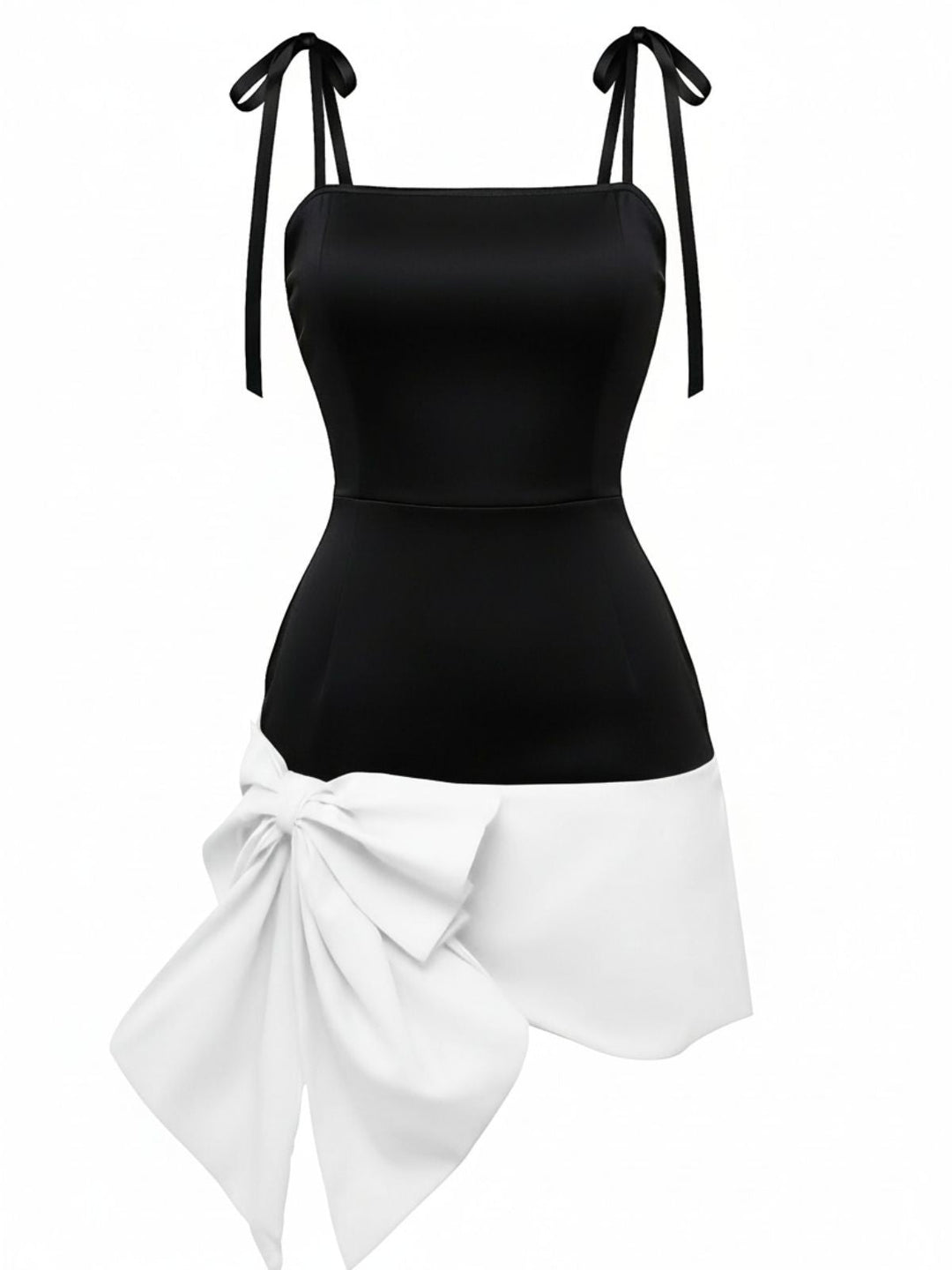 1960s Square Neck Bow Tie Dress - vintage dress, retro fashion