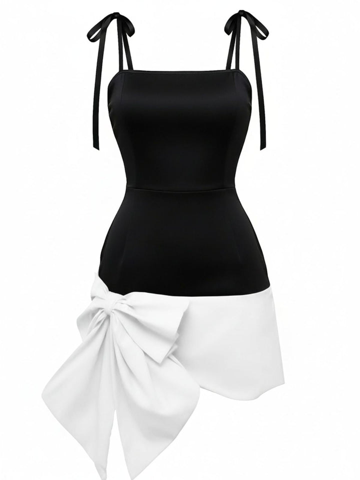 1960s Square Neck Bow Tie Dress - vintage dress, retro fashion