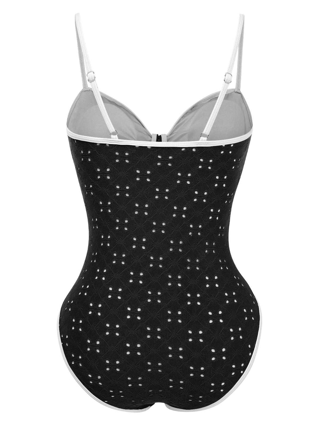 This 1960s Strap Contrast Trim One-Piece Swimsuit carries 1960s vacation dreams in every stitch