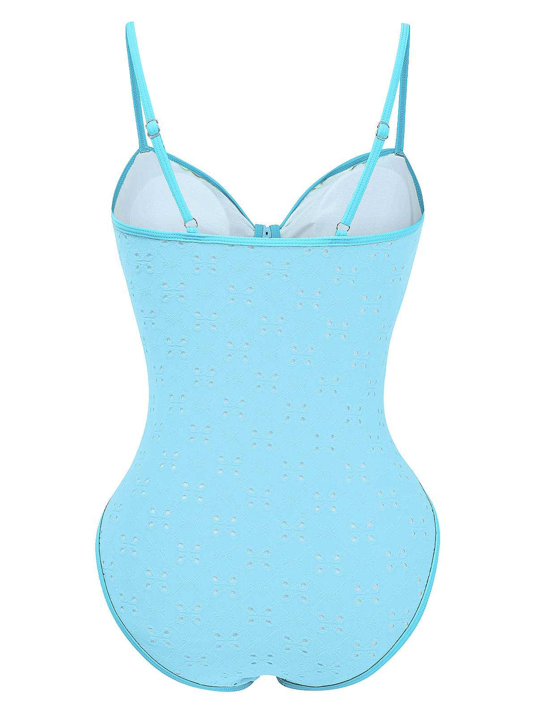 1960s Strap Contrast Trim One-Piece Swimsuit: 1960s Riviera elegance, reimagined for her