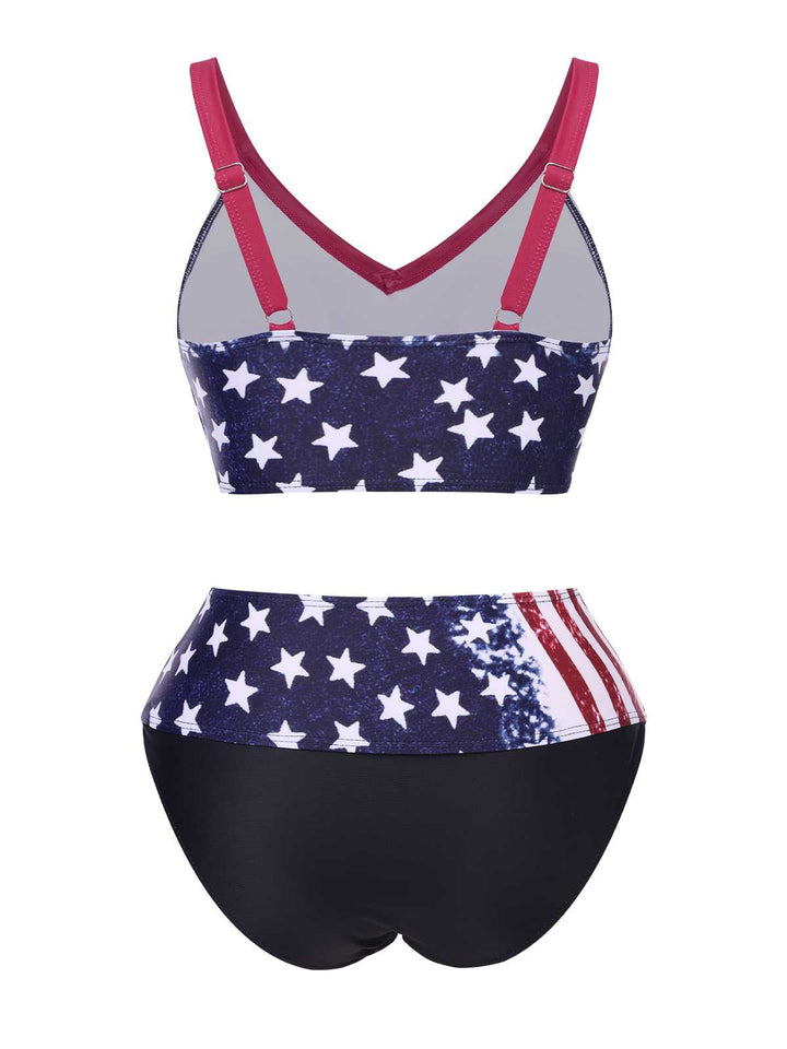 1960s Strap Stars Stripes Bow Bikini: 1960s Riviera elegance, reimagined for her