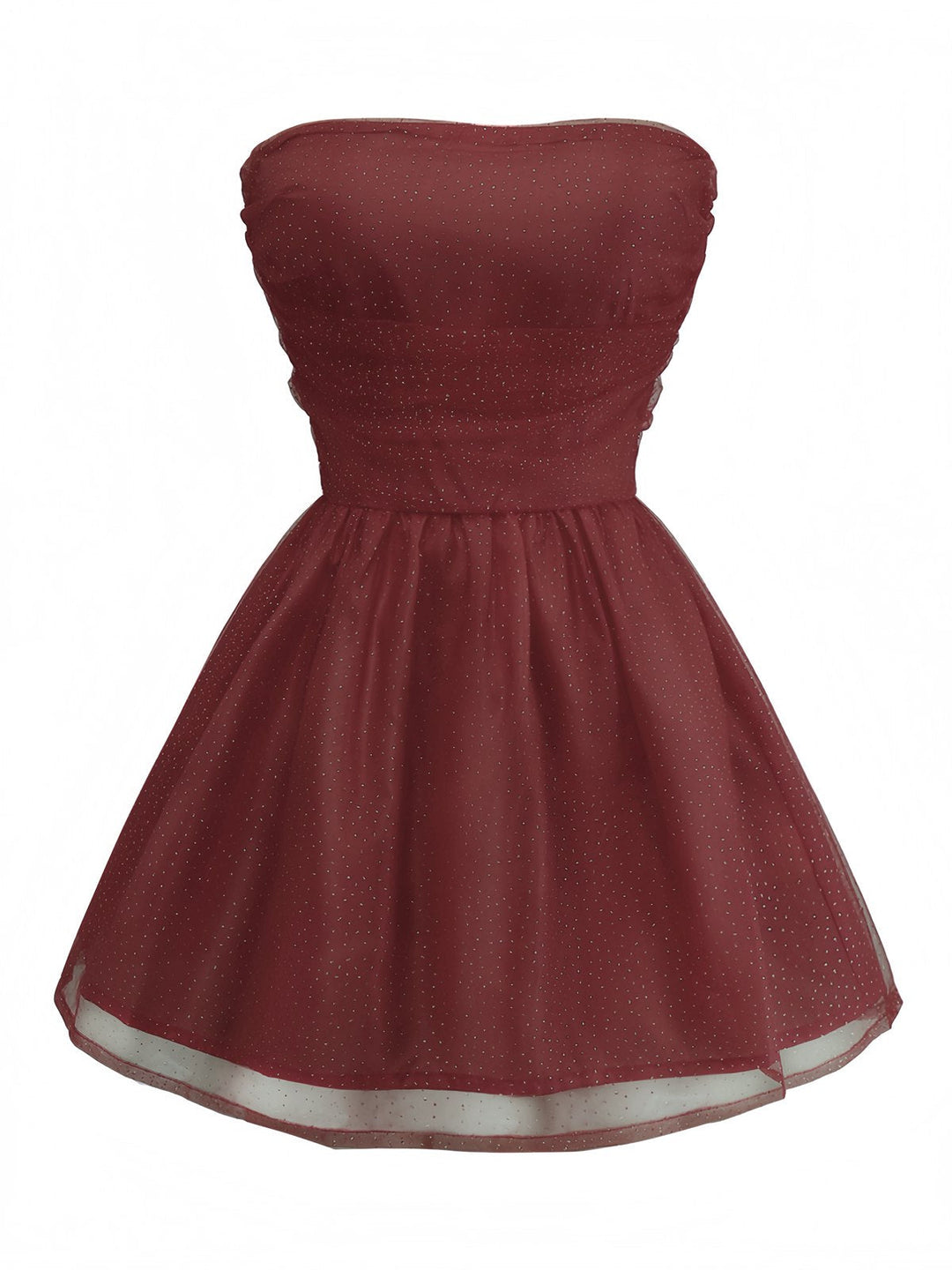 1960s Strapless Glitter Back-Tie Tulle Dress - vintage dress, retro fashion