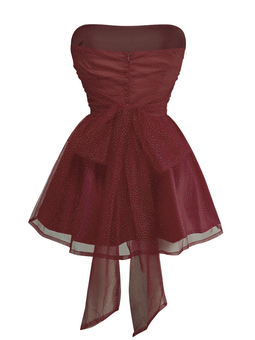 1960s Strapless Glitter Back-Tie Tulle Dress - vintage dress, retro fashion