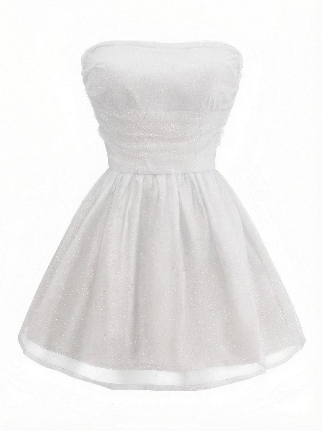 1960s Strapless Glitter Back-Tie Tulle Dress - vintage dress, retro fashion
