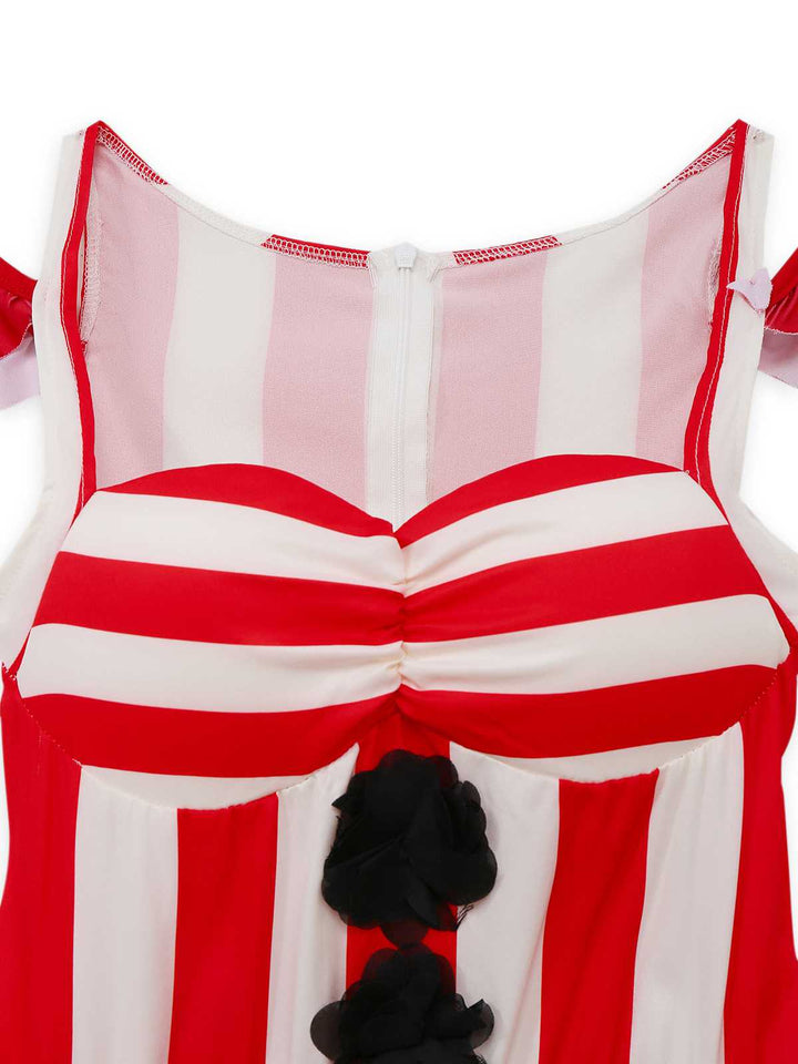 1960s Striped Halloween Evil Clown Slip Dress - vintage dress, retro fashion
