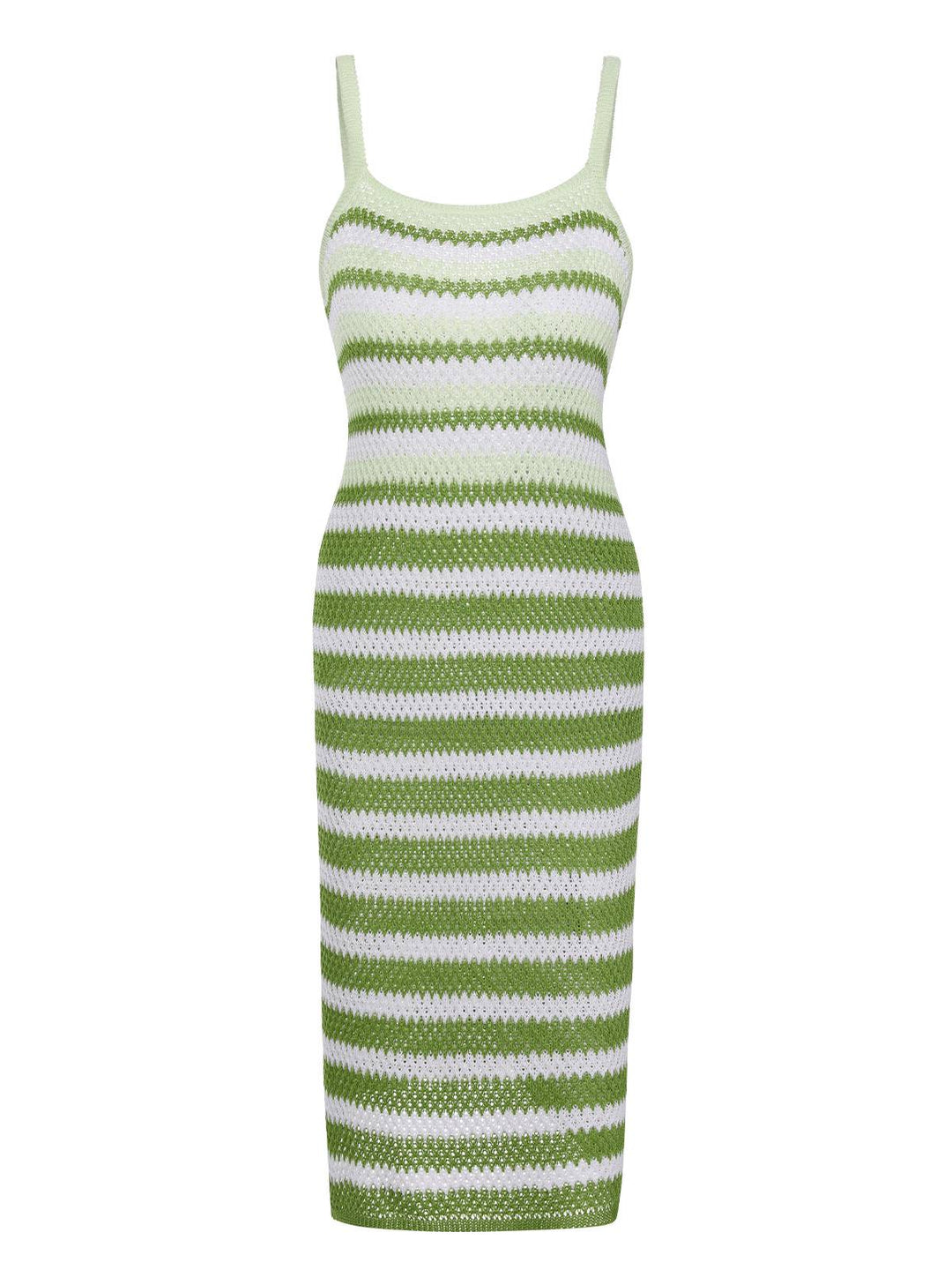 1960s Striped Knitted Spaghetti Straps Dress, vintage dress, retro fashion - perfect for women who love vintage and retro fashion