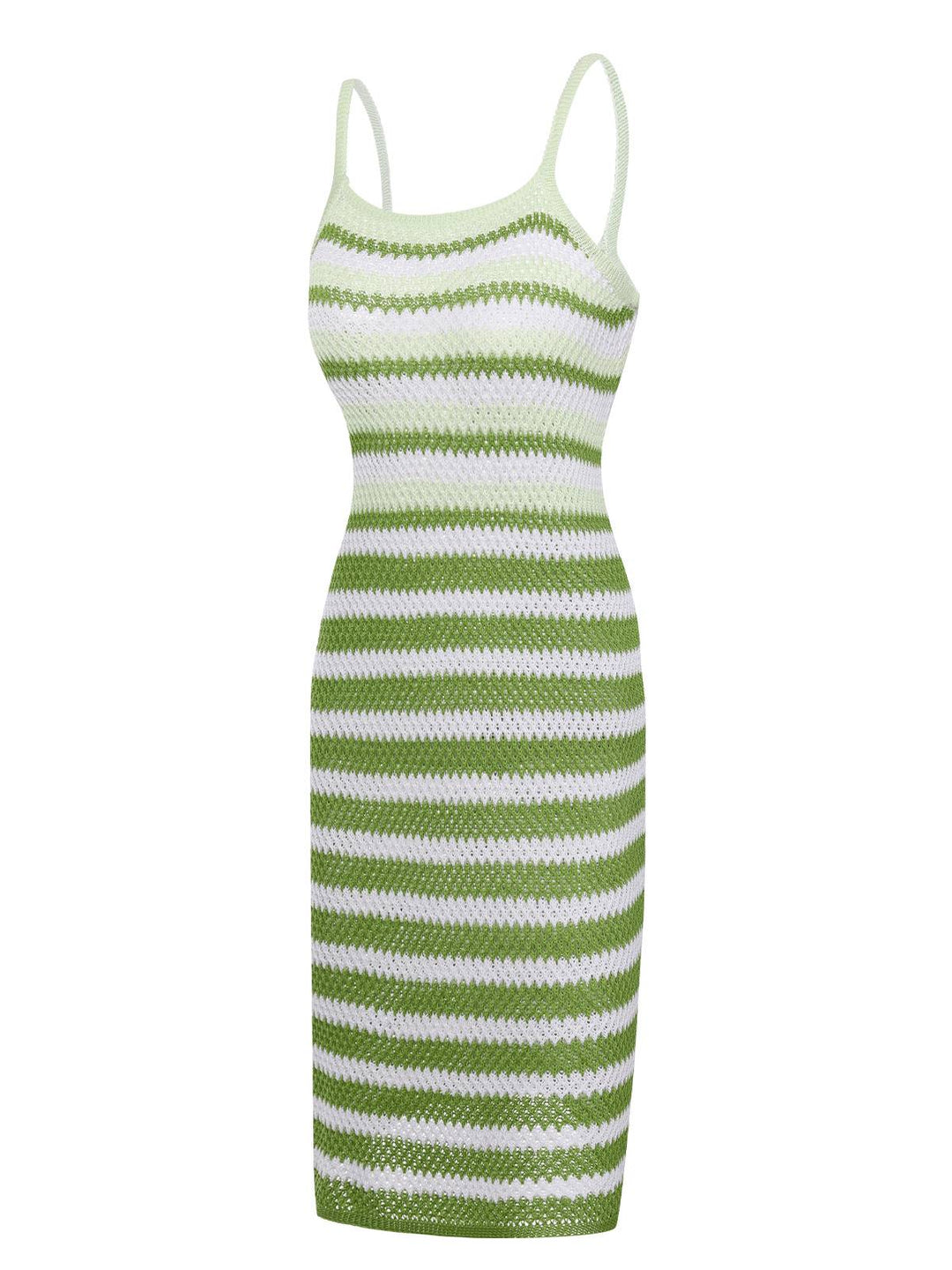 1960s Striped Knitted Spaghetti Straps Dress, vintage dress, retro fashion - perfect for women who love vintage and retro fashion