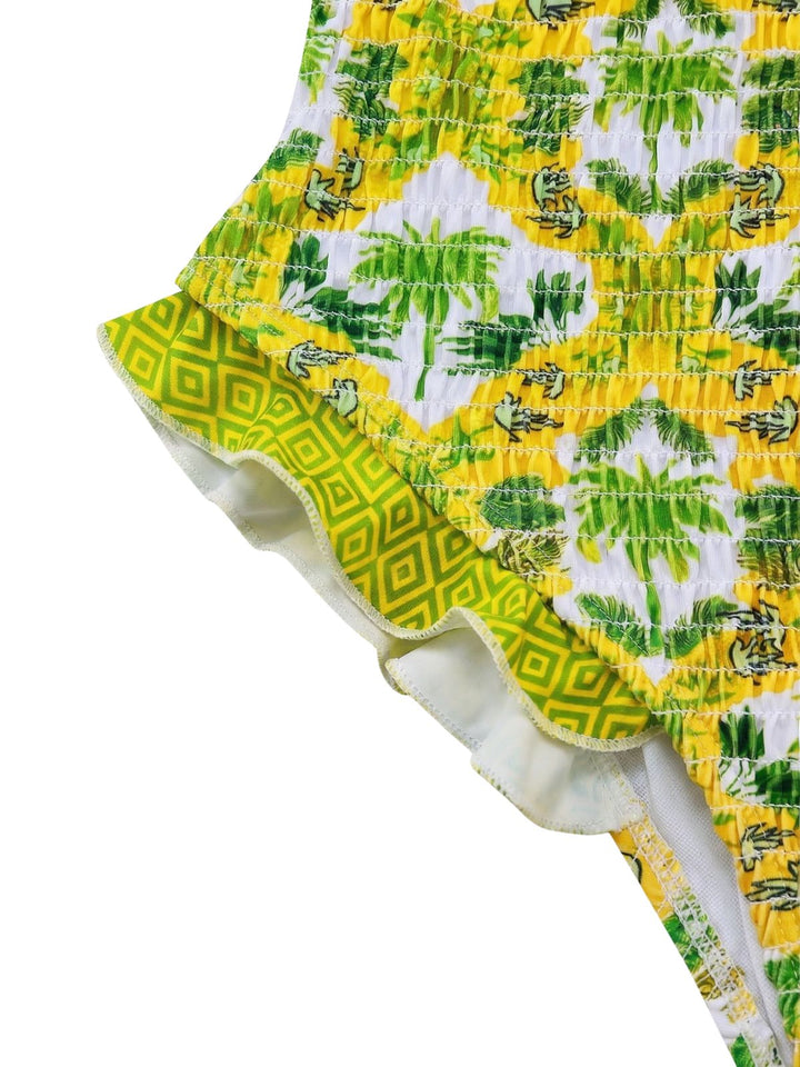 1960s Tropical Coconut Palm Tree Print Swimsuit - vintage swimwear, retro beach style for women