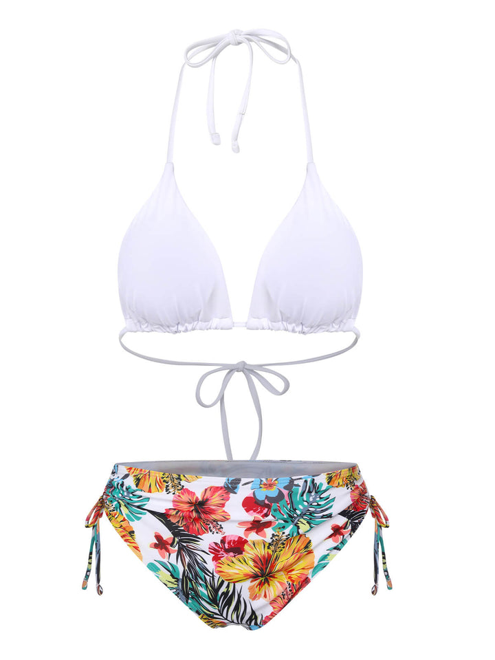 1960s Tropical Halter Bikini Set &amp; Cover-Up, vintage swimsuit, pin-up swimwear - perfect for women who love vintage and retro fashion