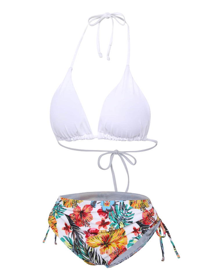 1960s Tropical Halter Bikini Set &amp; Cover-Up, vintage swimsuit, pin-up swimwear - perfect for women who love vintage and retro fashion
