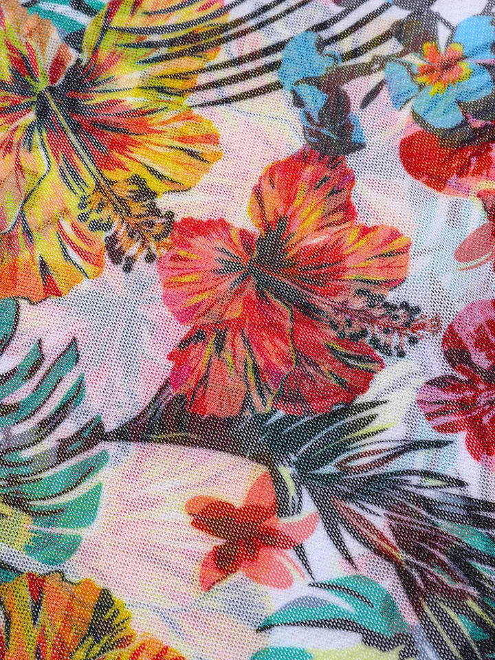 1960s Tropical Halter Bikini Set &amp; Cover-Up, vintage swimsuit, pin-up swimwear - perfect for women who love vintage and retro fashion
