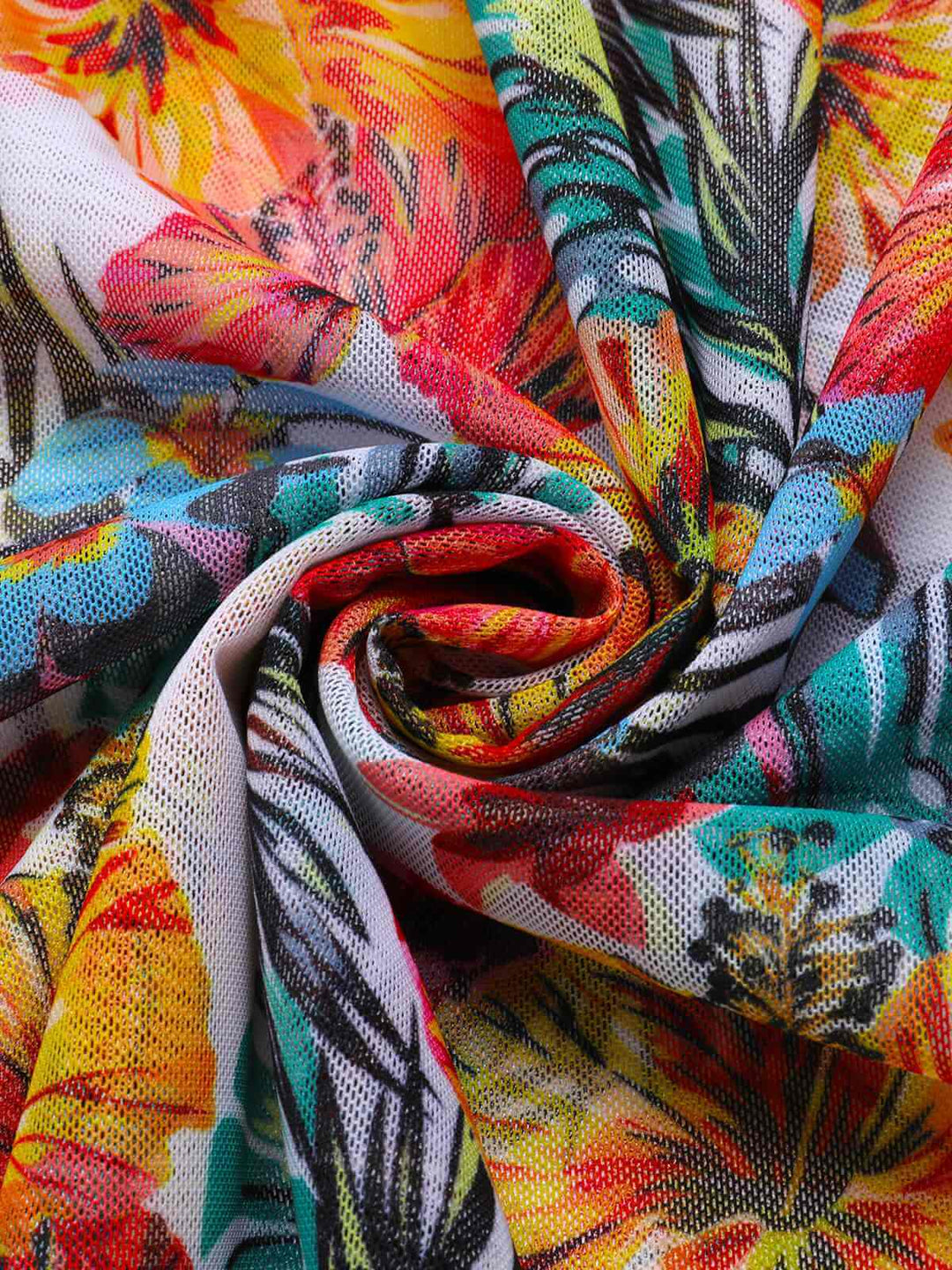 1960s Tropical Halter Bikini Set &amp; Cover-Up, vintage swimsuit, pin-up swimwear - perfect for women who love vintage and retro fashion