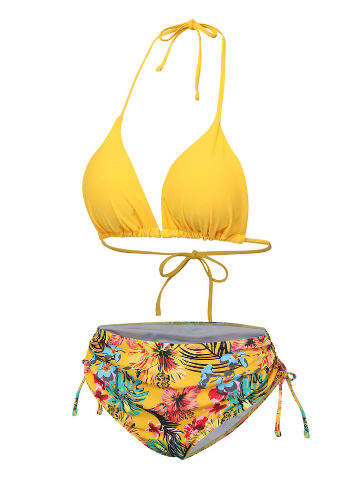 1960s Tropical Halter Bikini Set &amp; Cover-Up, vintage swimsuit, pin-up swimwear - perfect for women who love vintage and retro fashion