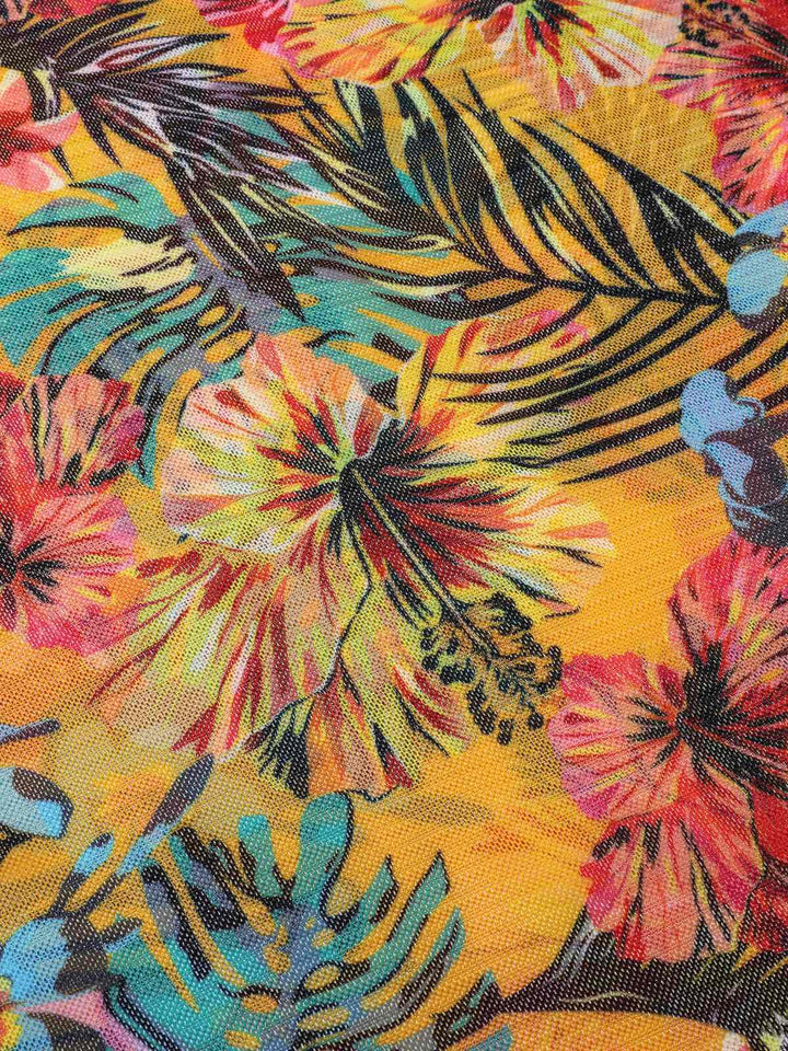 1960s Tropical Halter Bikini Set &amp; Cover-Up, vintage swimsuit, pin-up swimwear - perfect for women who love vintage and retro fashion