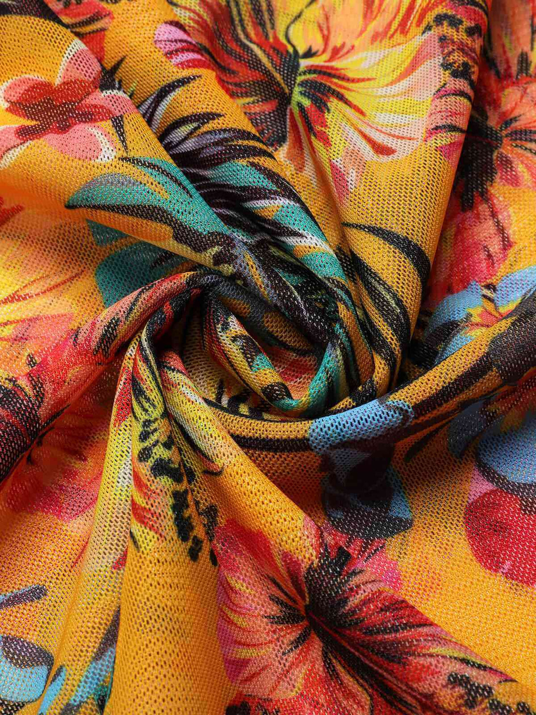 1960s Tropical Halter Bikini Set &amp; Cover-Up, vintage swimsuit, pin-up swimwear - perfect for women who love vintage and retro fashion