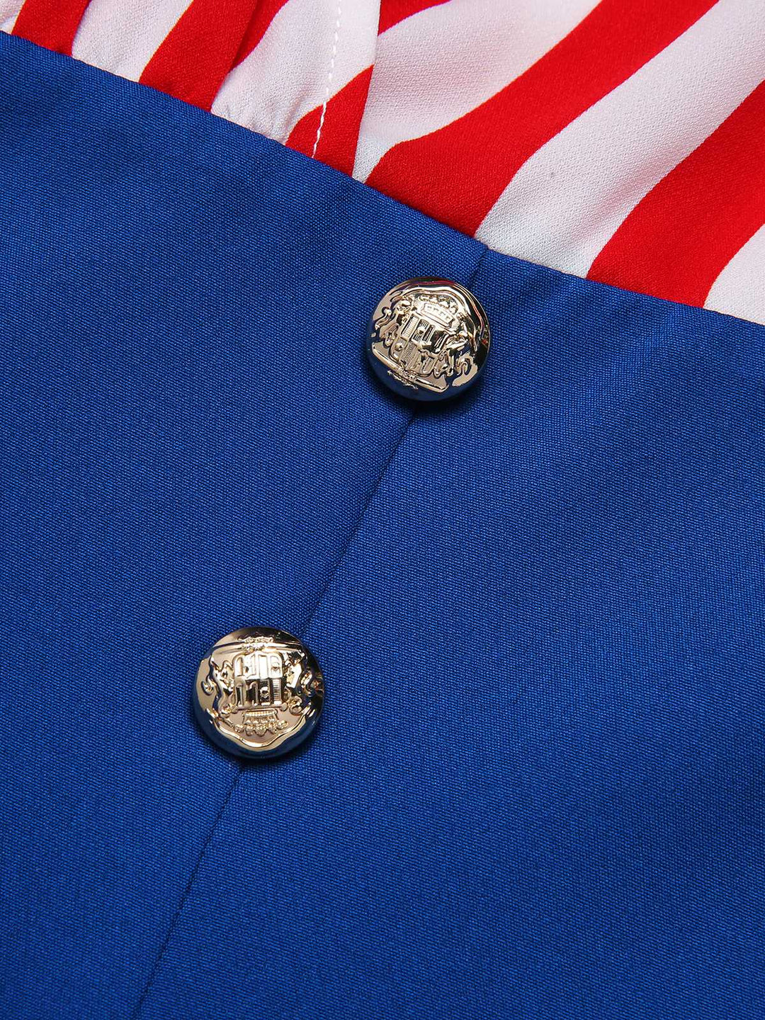 She slips into this 1960s V-Neck Red Blue Contrast Stripes Dress and suddenly it&