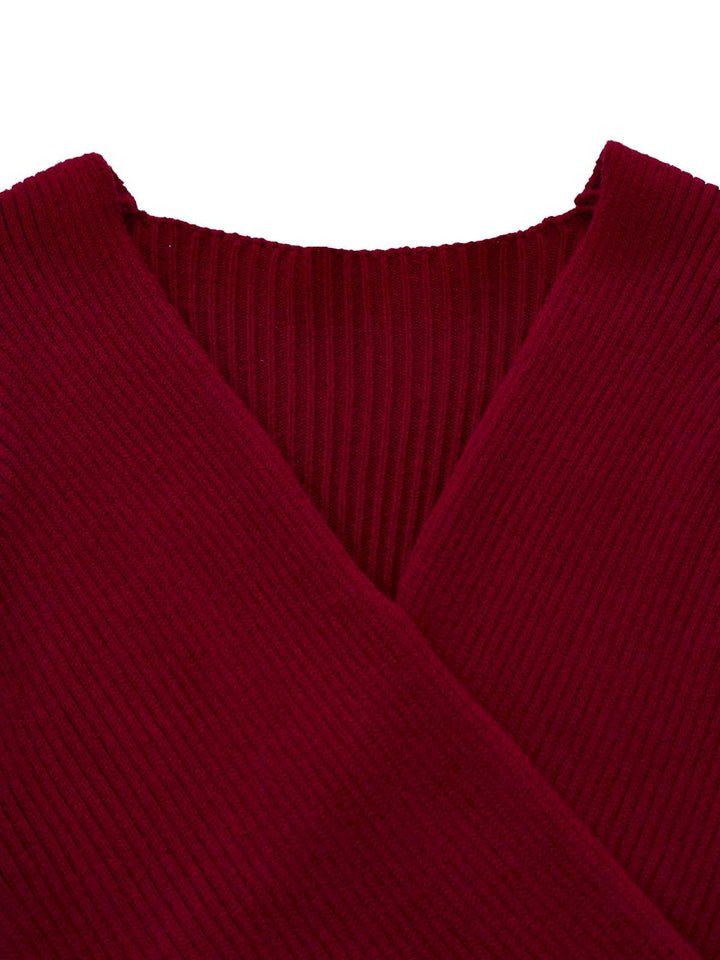 1960s V-Neck Ribbed Knit Button Bodycon Dress - vintage dress, retro fashion