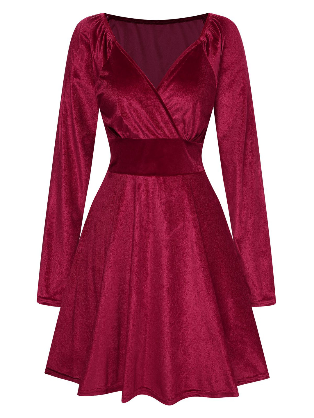 1960s V-Neck Velvet Long Sleeve A-Line Dress — a 1960s silhouette that turns sidewalks into runways
