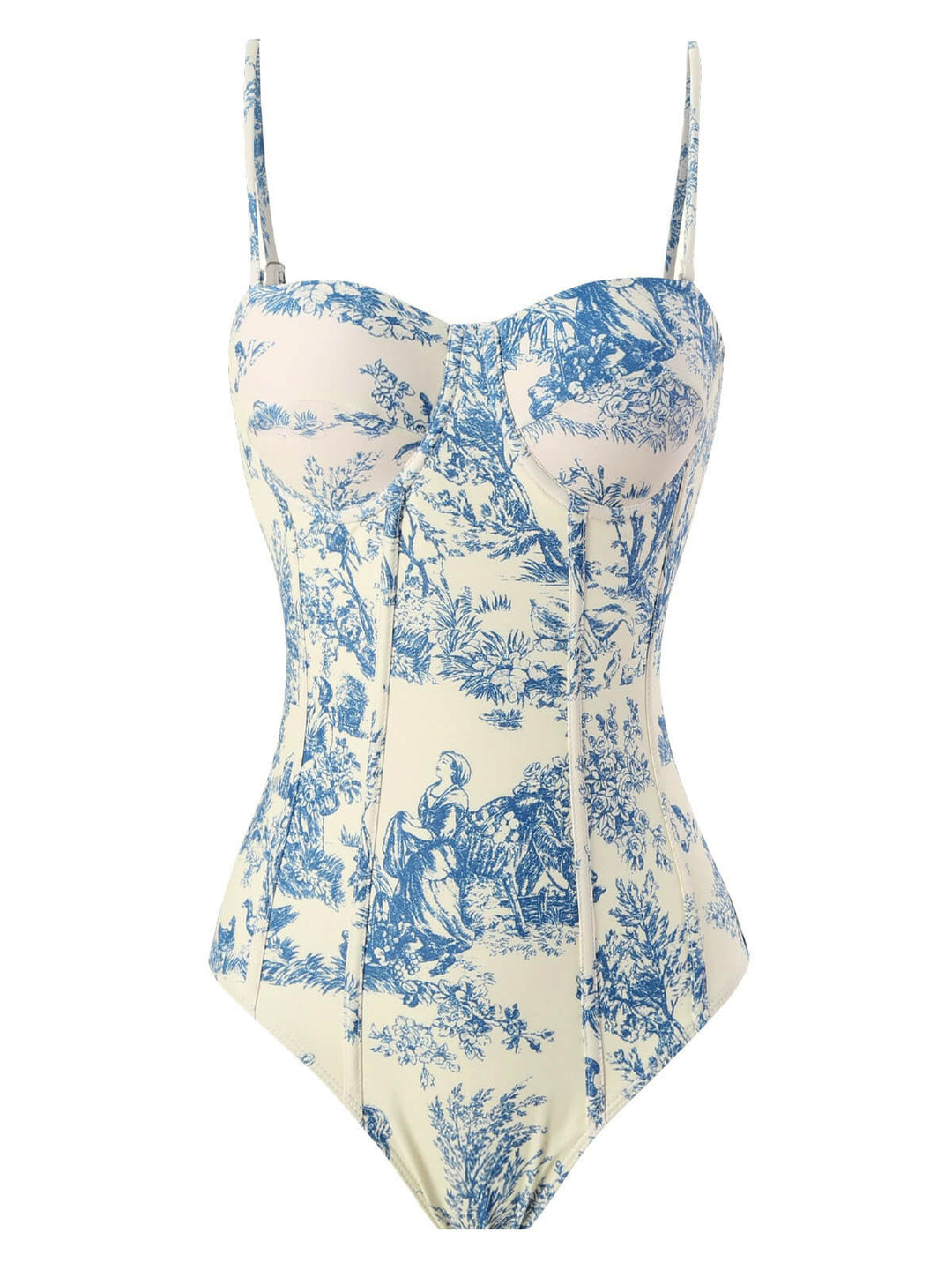 1960s Vintage Ink Floral Swimsuit &amp; Cover-Up — 1960s poolside glamour meets sun-drenched confidence