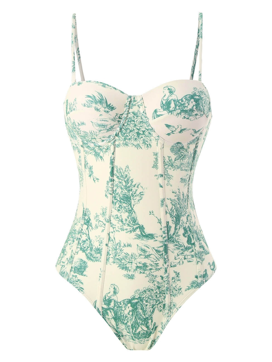 1960s Vintage Ink Floral Swimsuit &amp; Cover-Up: 1960s Riviera elegance, reimagined for her