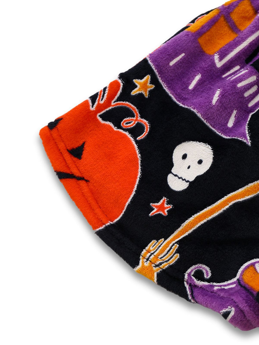 2PCS Black Glowing Halloween Ghost Flannel Pajama Set - vintage fashion, retro style, classic black