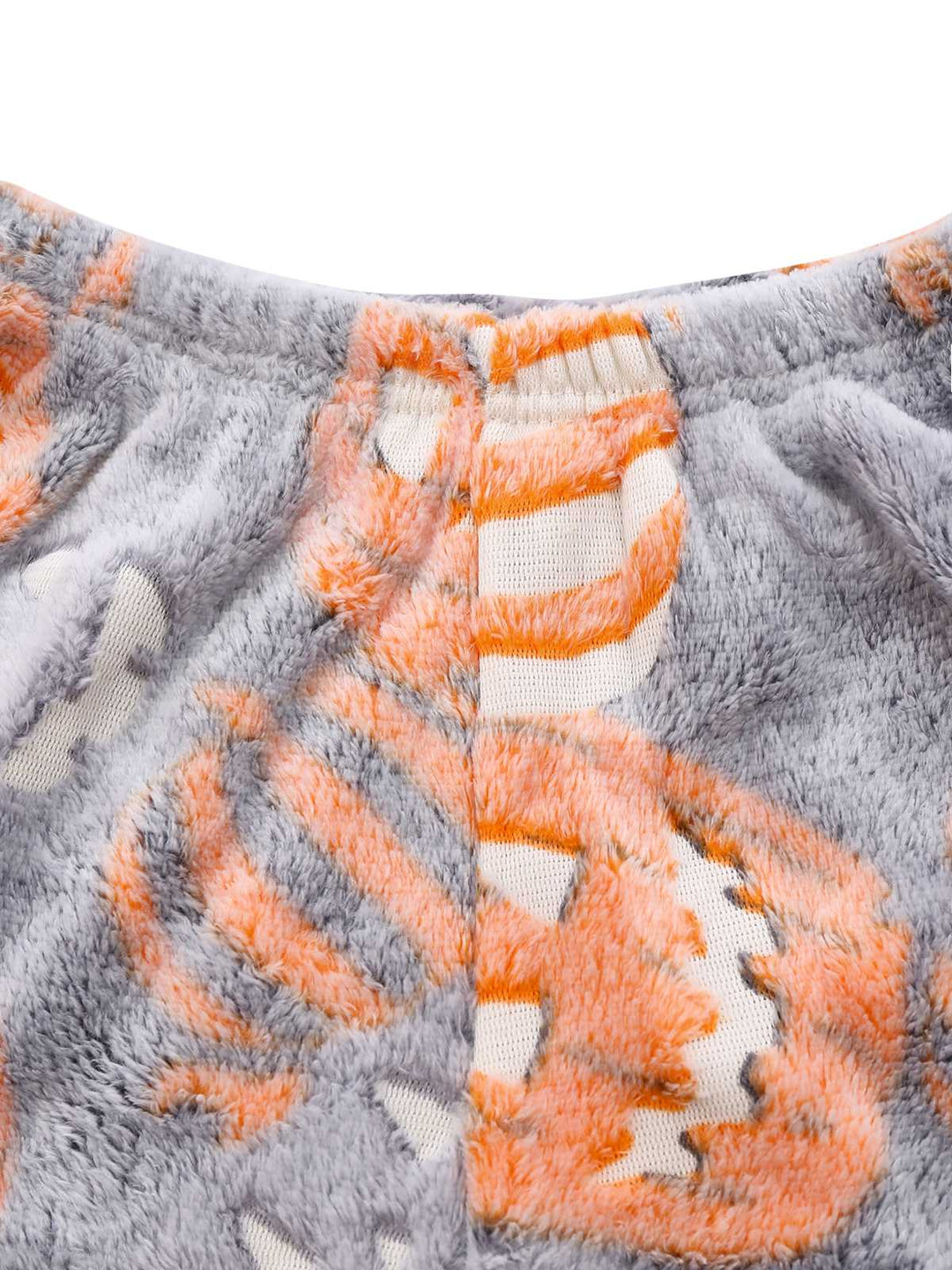 2PCS Grey Glowing Halloween Pumpkin Flannel Pajama Set - vintage fashion, retro style