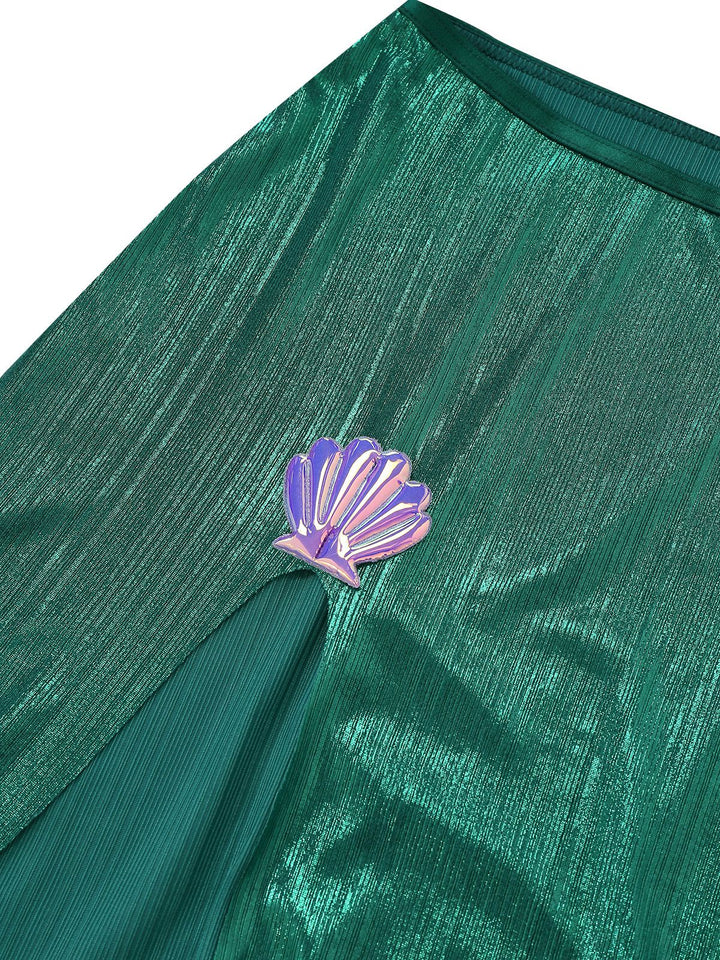 3PCS Purple Sea Pearl Satin Mermaid Sleepwear Set - vintage nightgown, retro sleepwear
