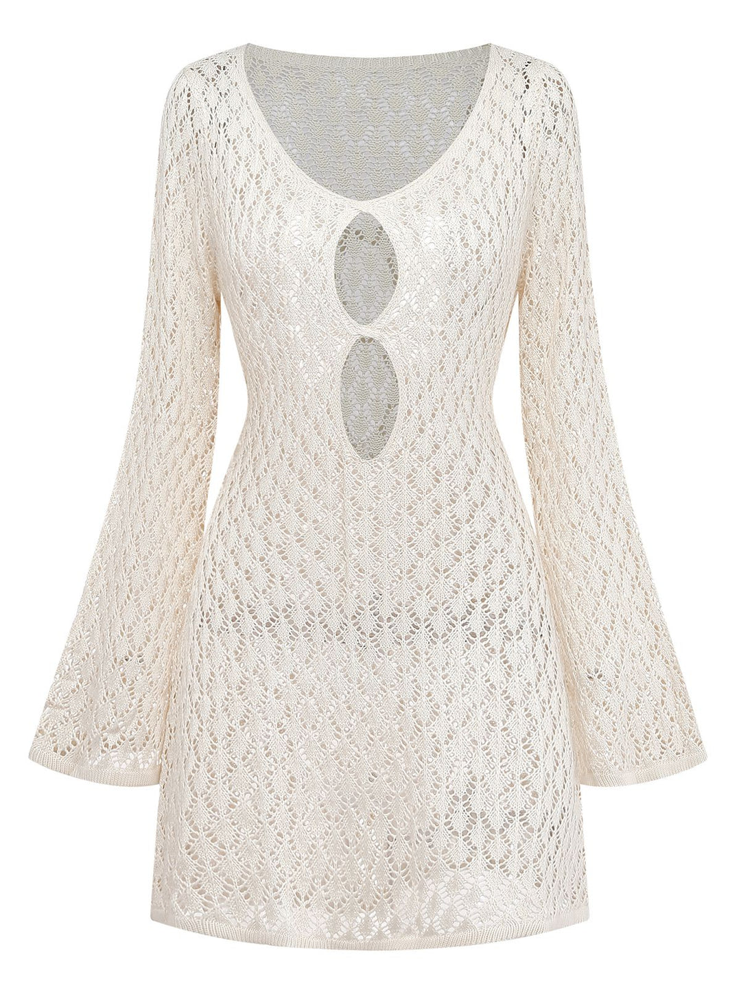 1970s Boho Crochet Hollow-Out Cover-Up - vintage fashion, retro style