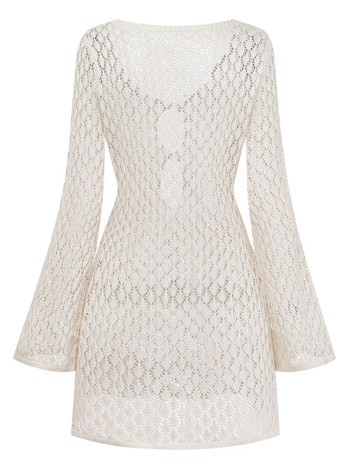 1970s Boho Crochet Hollow-Out Cover-Up - vintage fashion, retro style