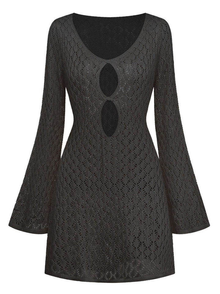 1970s Boho Crochet Hollow-Out Cover-Up - vintage fashion, retro style