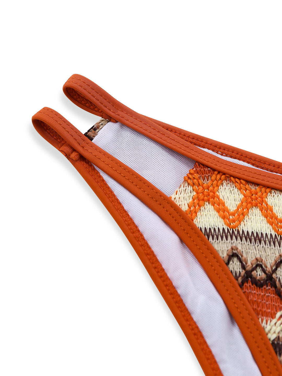 1970s Boho Geometric Knit Halter Bikini Set | vintage swimwear, retro swimsuit, pin-up style - perfect for retro fashion enthusiasts
