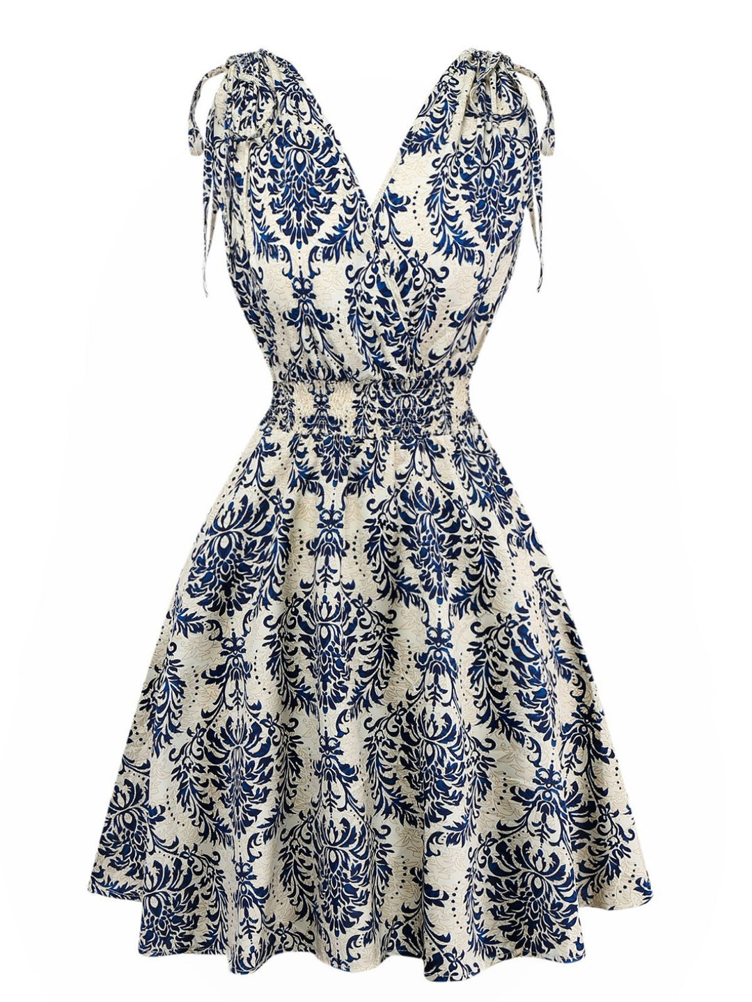 1970s Boho Style Lace-Up V-Neck Dress - vintage dress, retro fashion