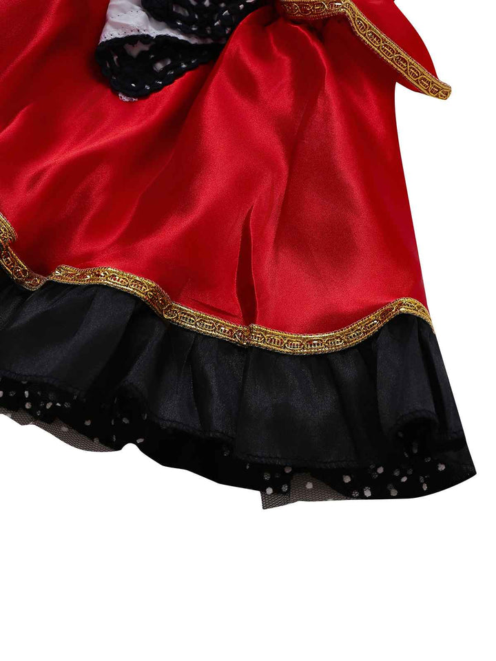 2PCS Red 1970s Riding Hood Costume Cape With Corset Dress - vintage dress, retro fashion, elegant red