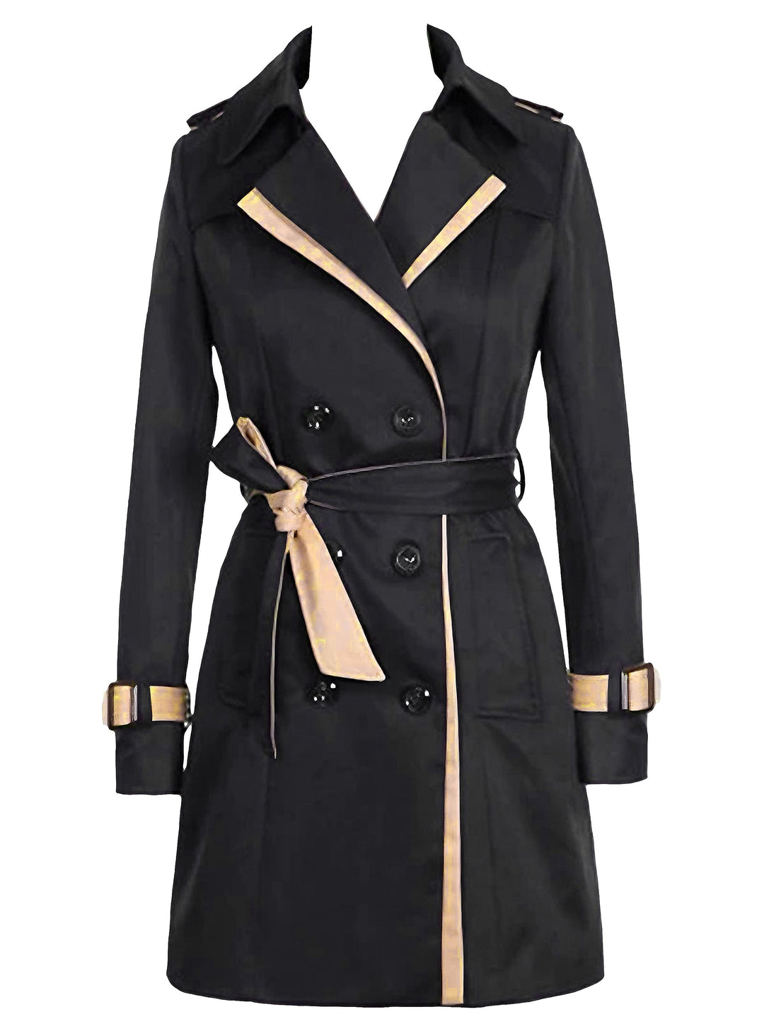 Vintage 1970s Color-block Double-breasted Trench Coat - vintage fashion, style
