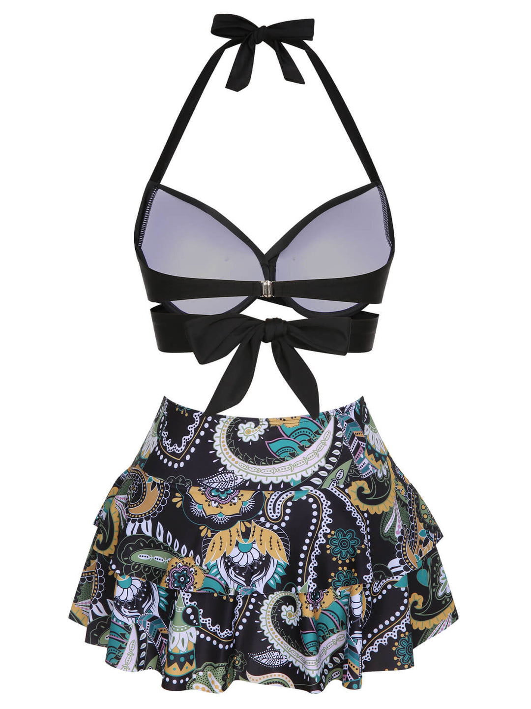 1970s Color Block Floral Halter | 1970s | vintage swimsuit, retro beachwear